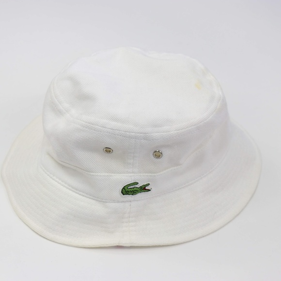 lacoste bucket hat white